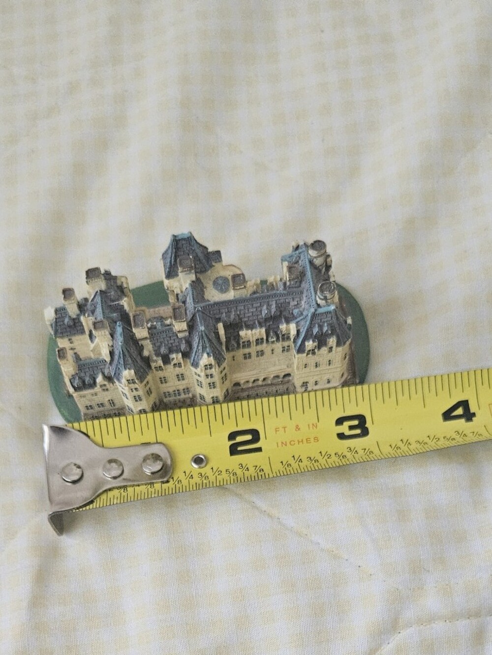 Miniature Castle Figurine Blue Roofs Cream Walls - Picture 5 of 7